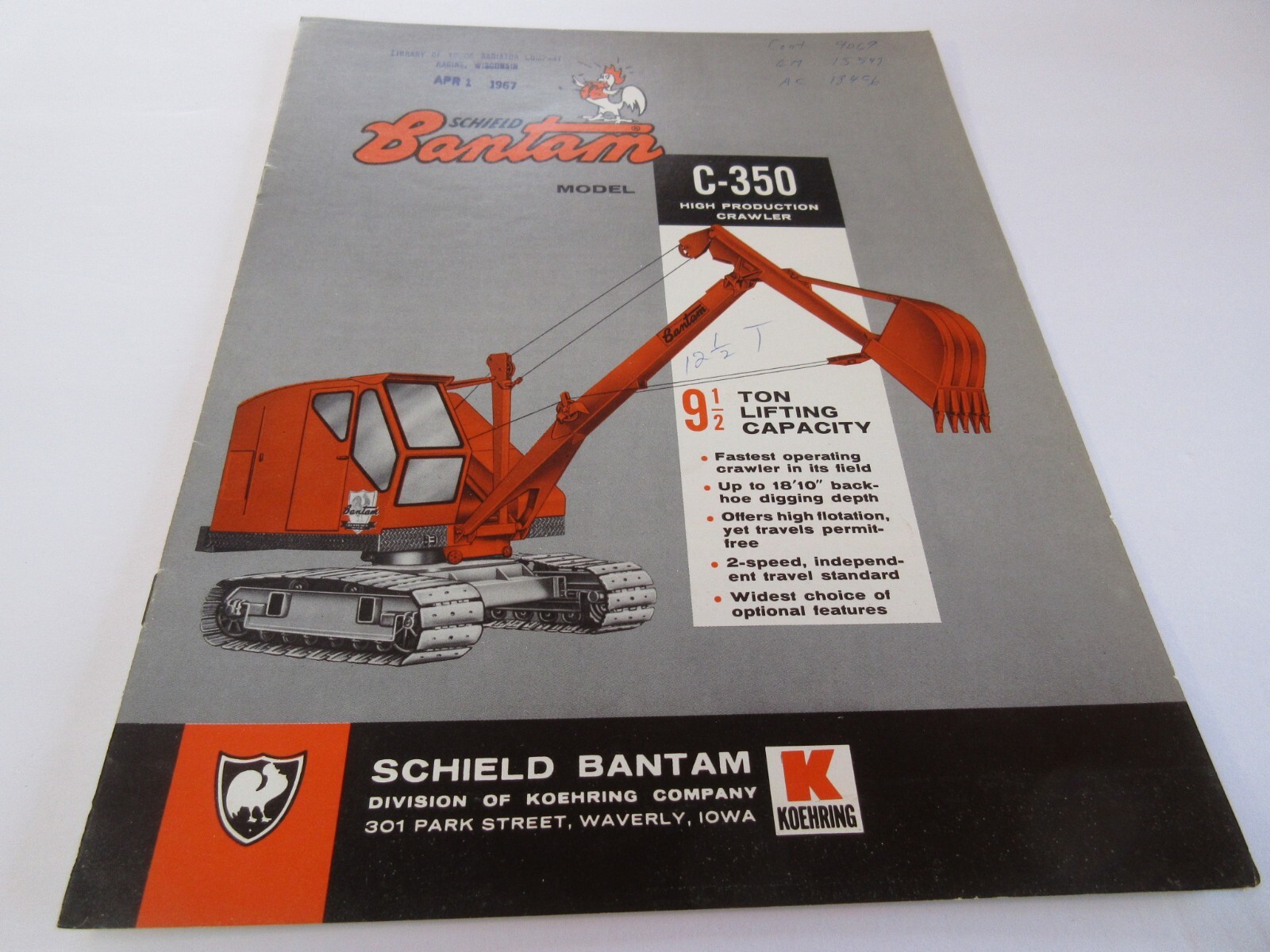 Bantam C-350 Excavator Sales Brochure 12 Page