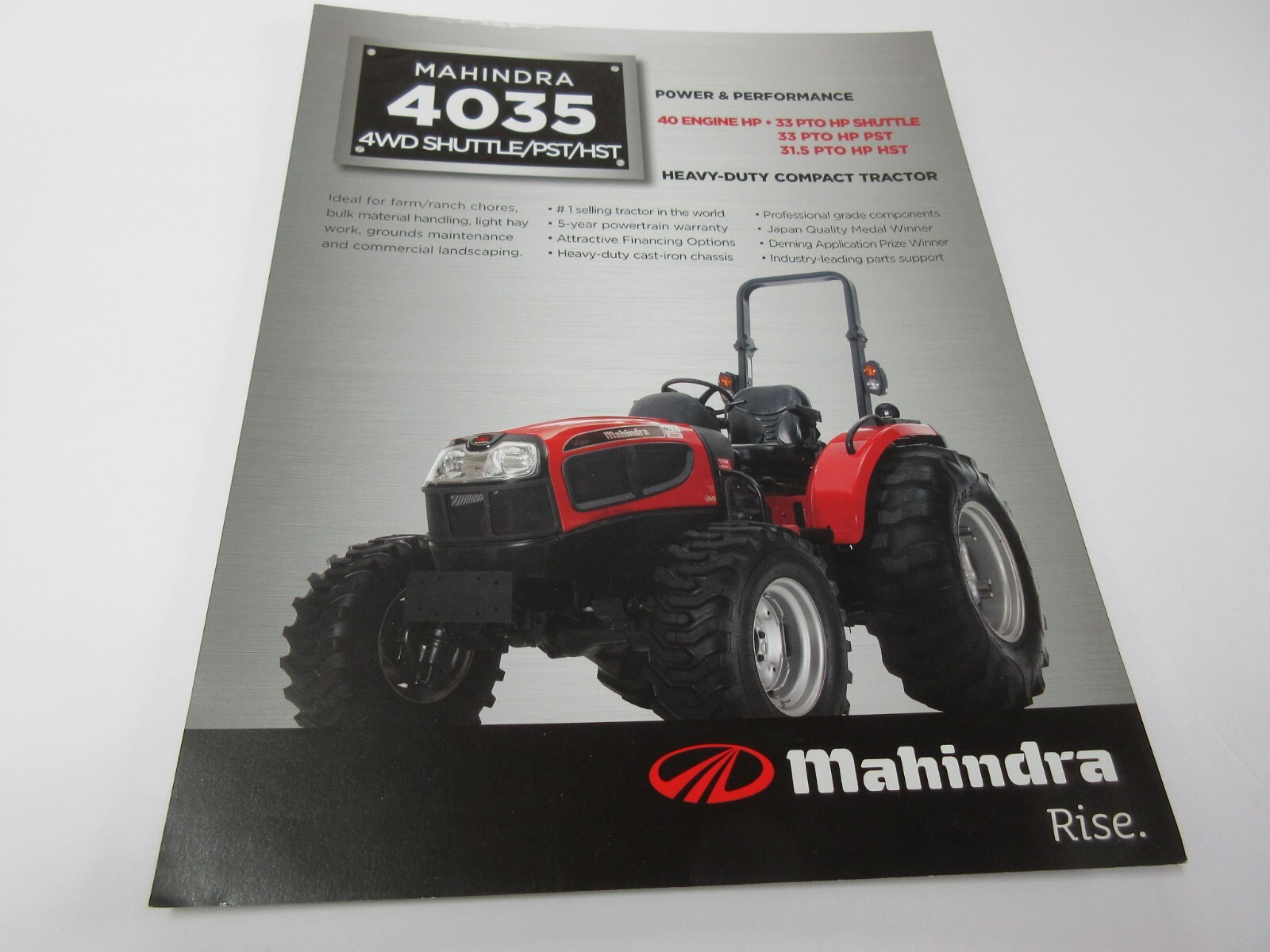 Mahindra 4035 Tractor Brochure 2 Page