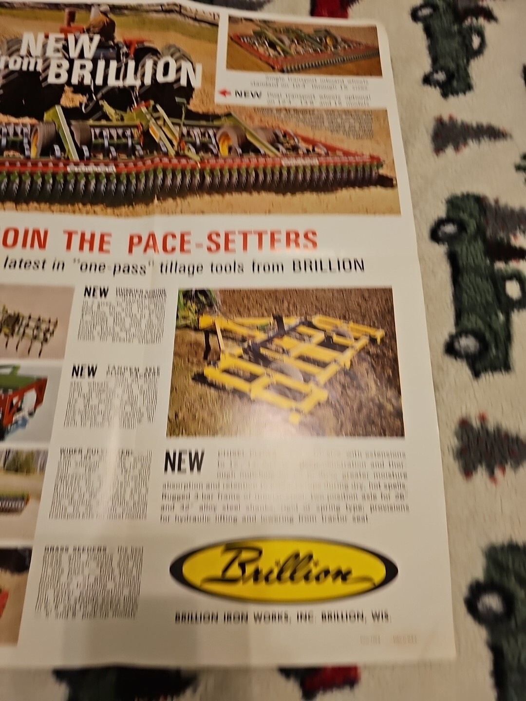 Vintage Brillion Plows Pulverizers Harrows Poster 23&Prime;×17&Prime; Agriculture Equipment