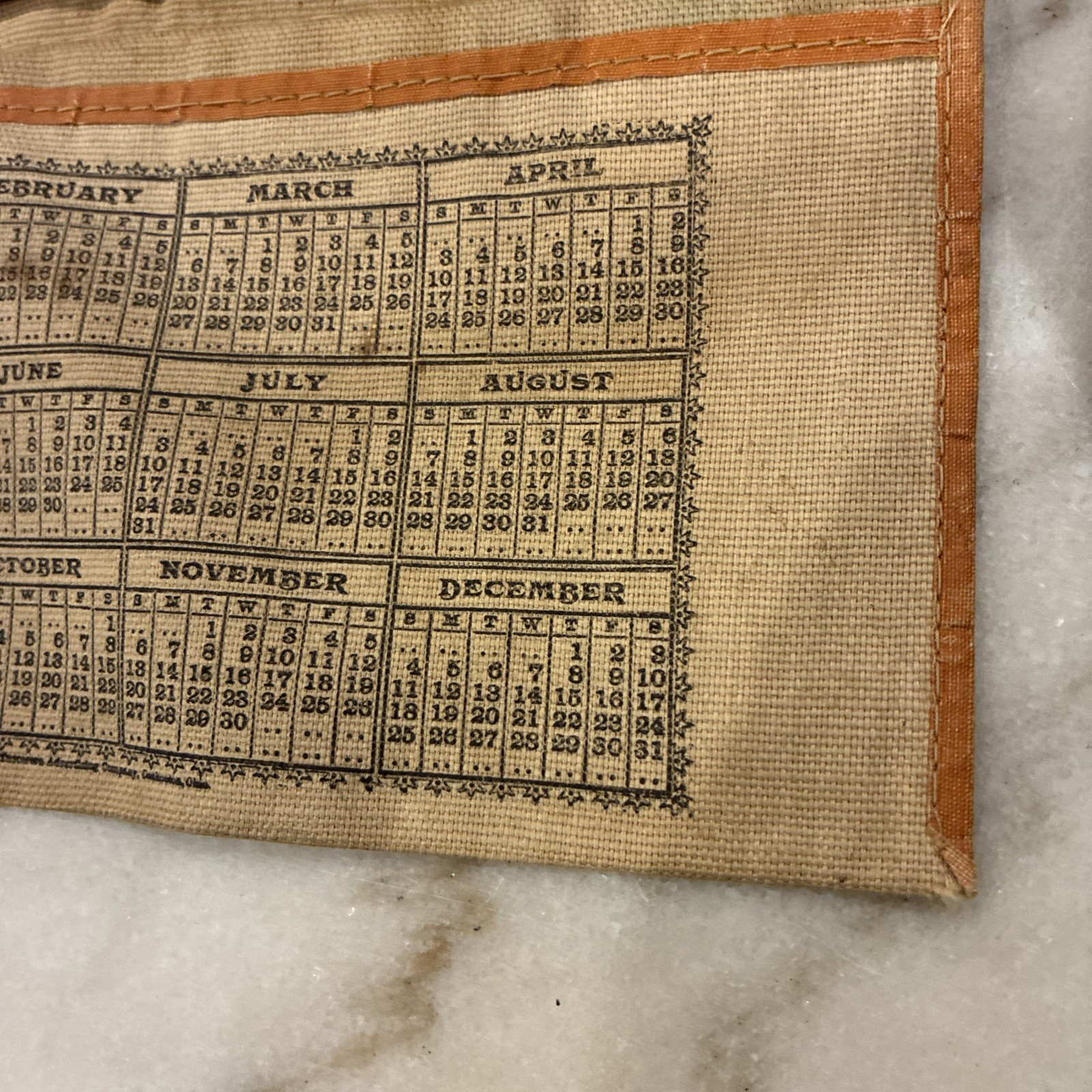 Antique Vintage SATTLEY MANUFACTURING ADVERTISING POUCH WITH 1898 CALENDAR