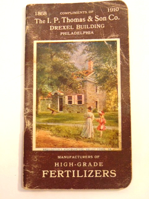 vintage circa 1909 L.P. Thomas & Son Co. fertilizer promotional pocket notebook