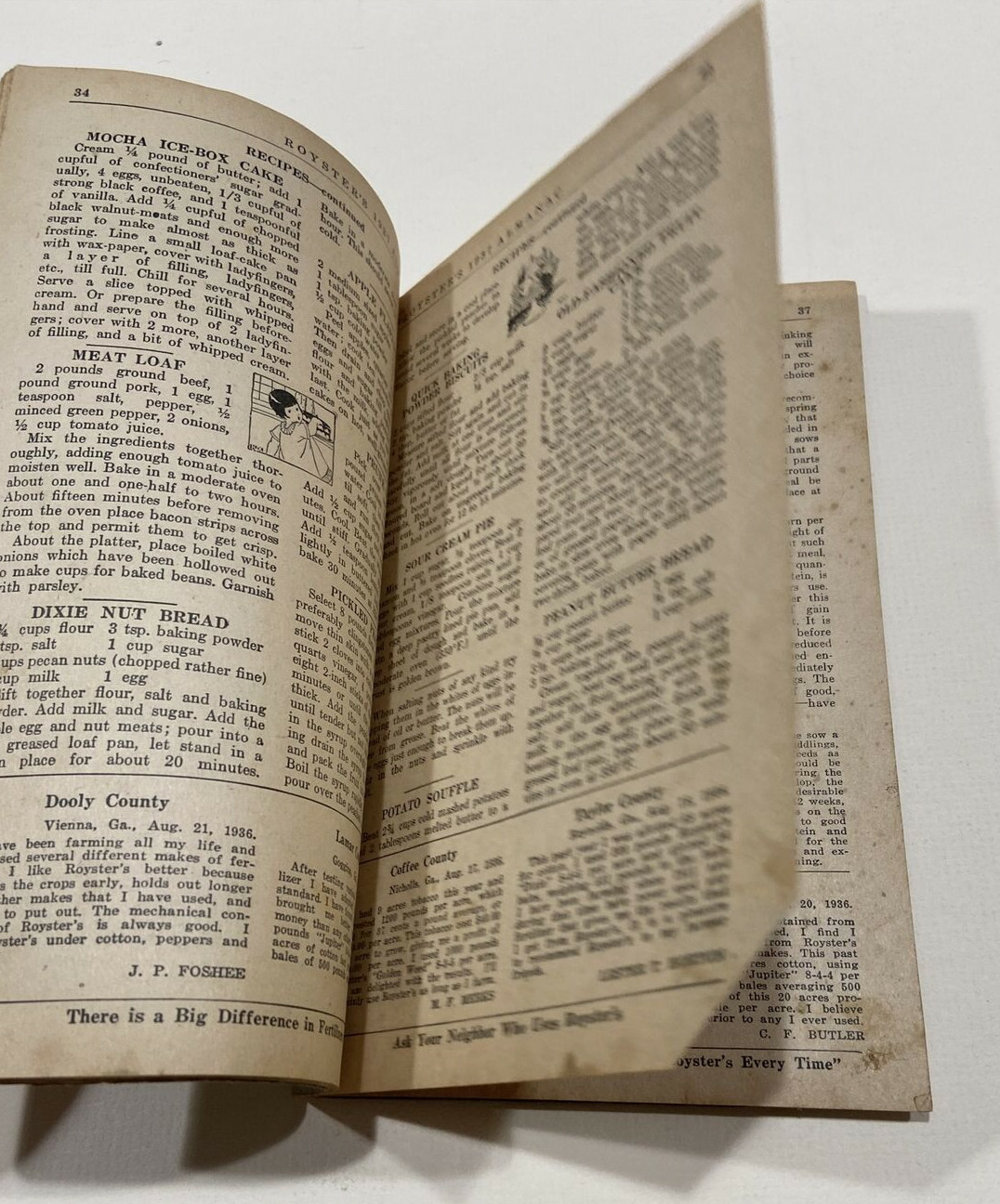 Vintage F.S Royster 1937, 1939 Almanacs Royster&rsquo;s