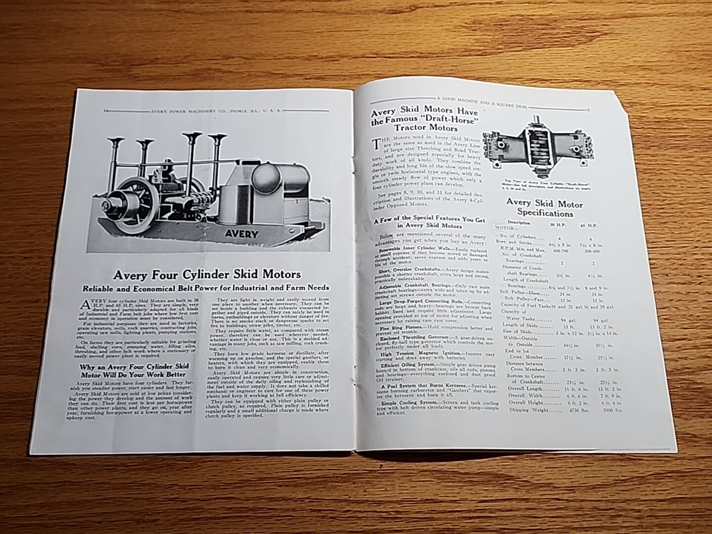 Avery Farming Threshing Road Tractor Catalog Brochure Peoria IL