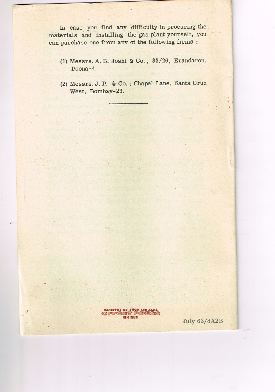 Vintage 1960s Farm Brochure India New Delhi A Gas Plat for Every Village Home