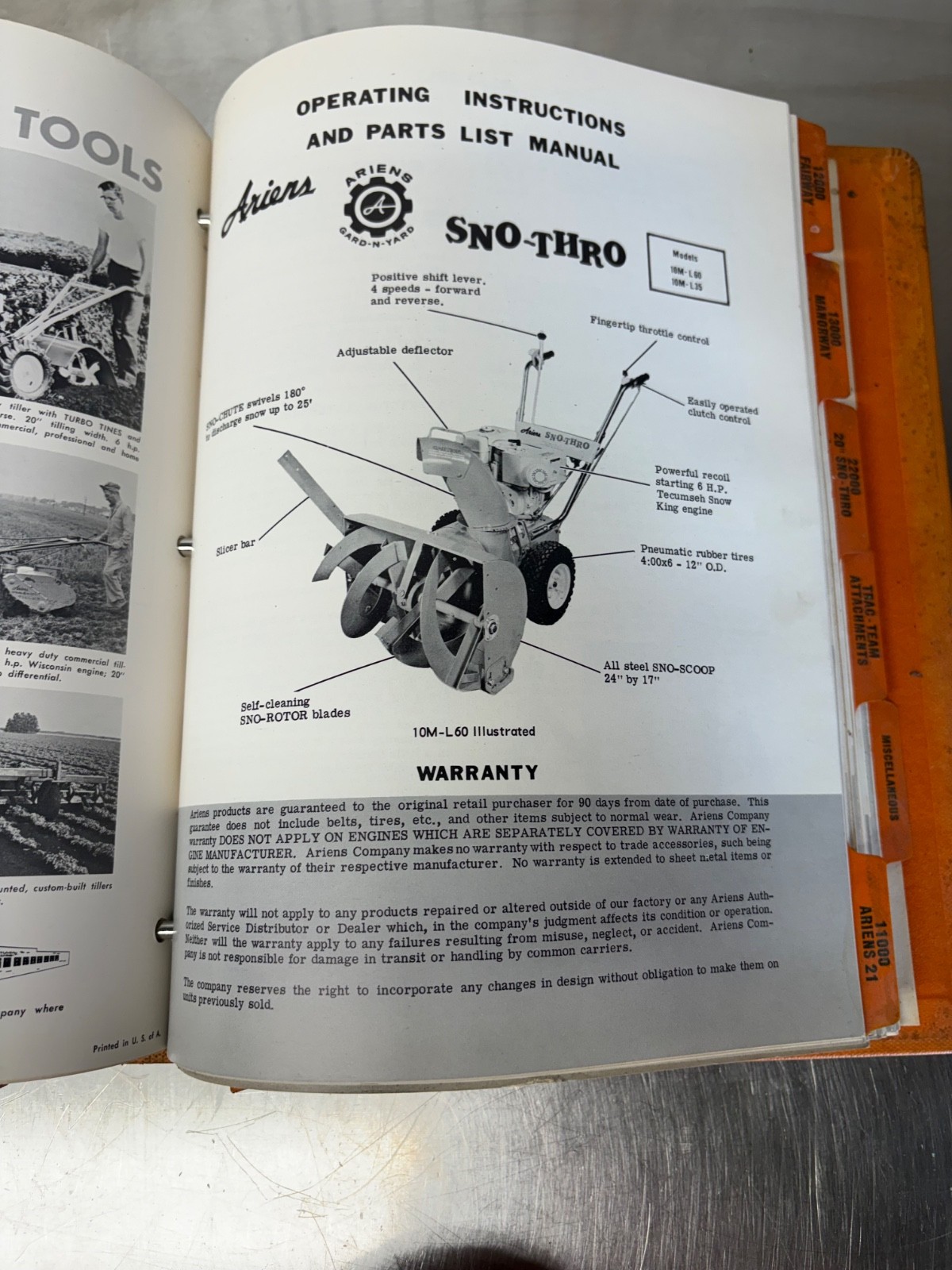 RARE ARIENS Equipment Dealer Service Manual Riding Mower Snow Mobile Tillers