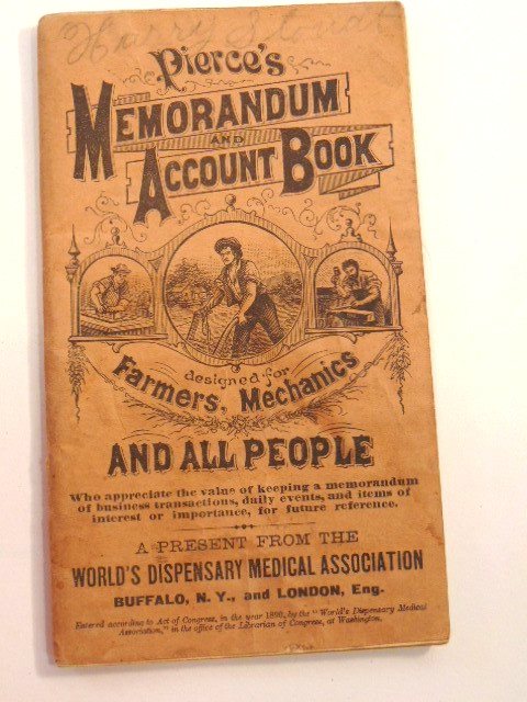 1891-92 Pierce&rsquo;s Memorandum and Account Book designed for Farmers, Mechanics