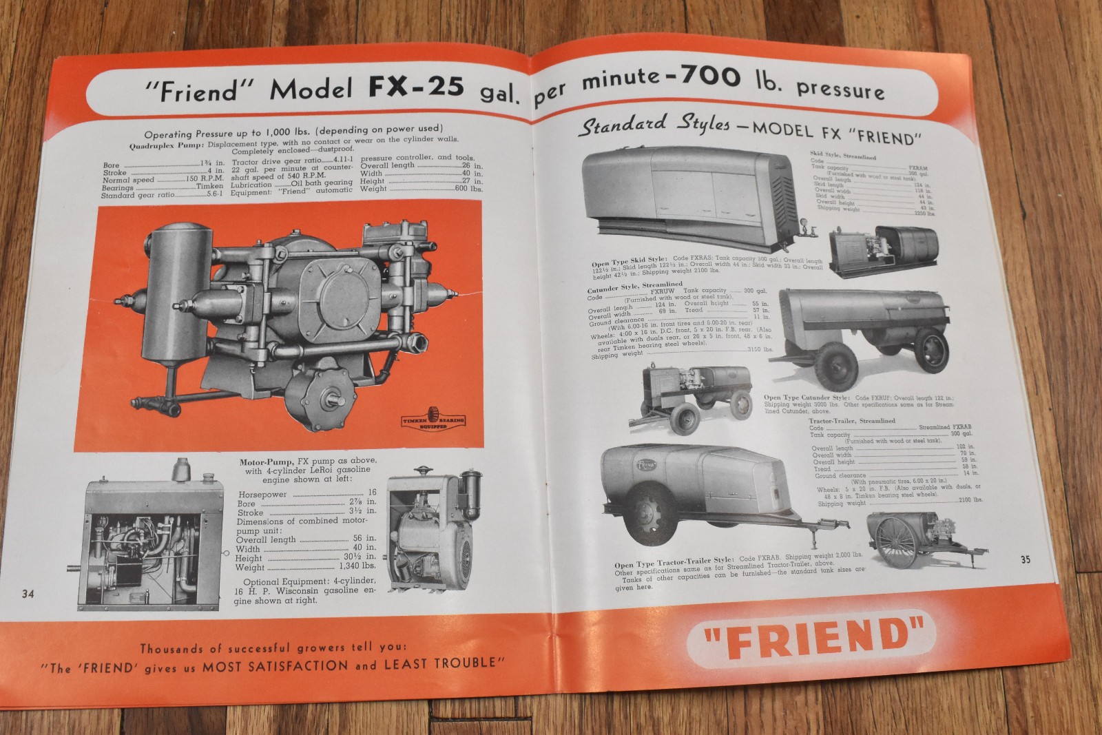 Vintage Friend Pump Sprayer Advertising Sales Brochure