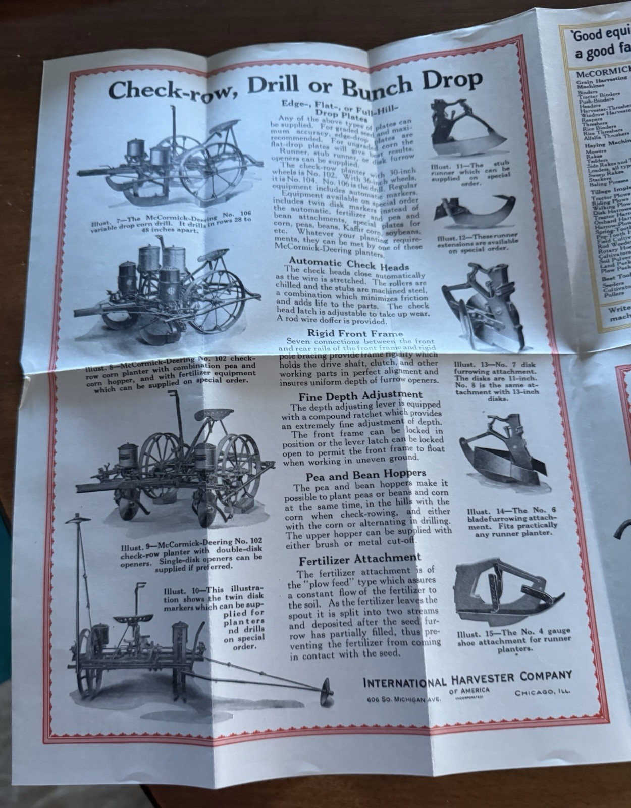 McCormick Searing 1831 1931 Corn Planter Brochure Color Illus Fold Out Farm