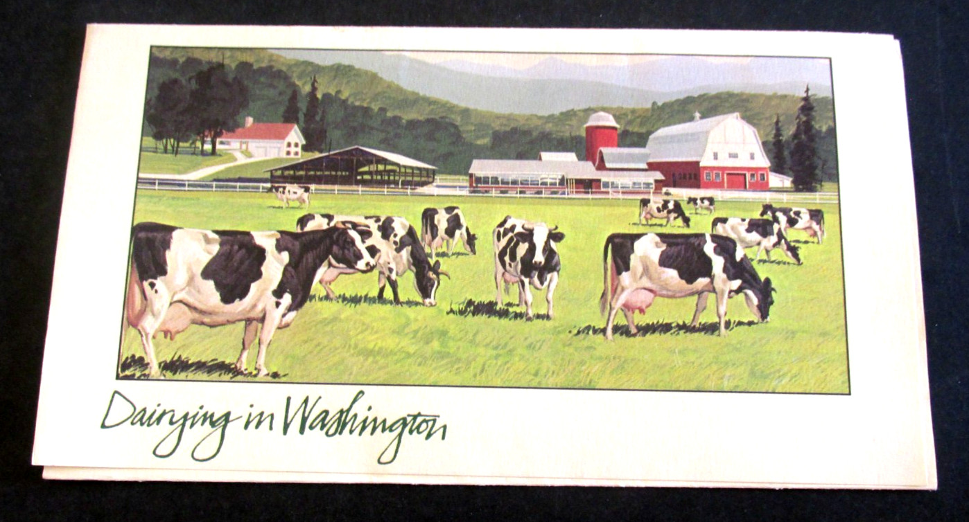 Dairying in Washington State Farming Cows Brochure Pamphlet VTG Ad