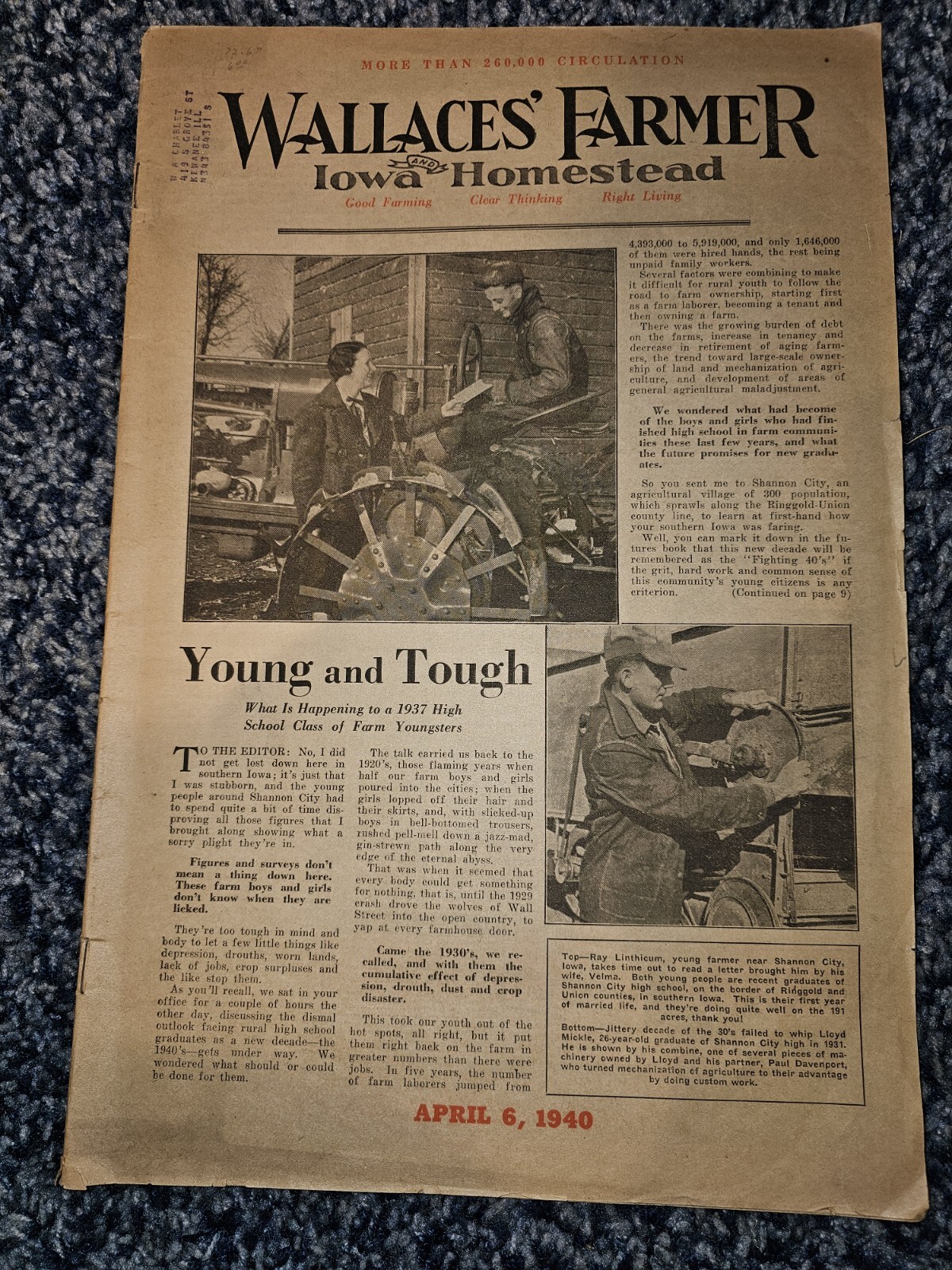 Wallace Farmer And Iowa Homestead April 6, 1940