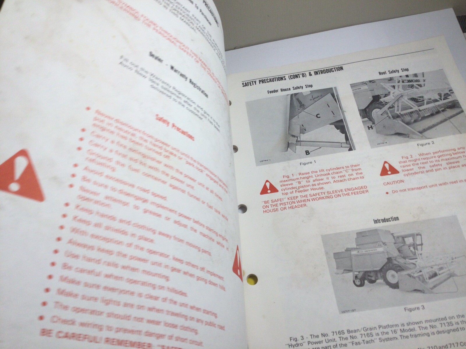 1954 AVCO NEW IDEA FARM EQUIPMENT OPERATOR’S MANUAL BEAN/GRAIN PLATFORM 713S 716