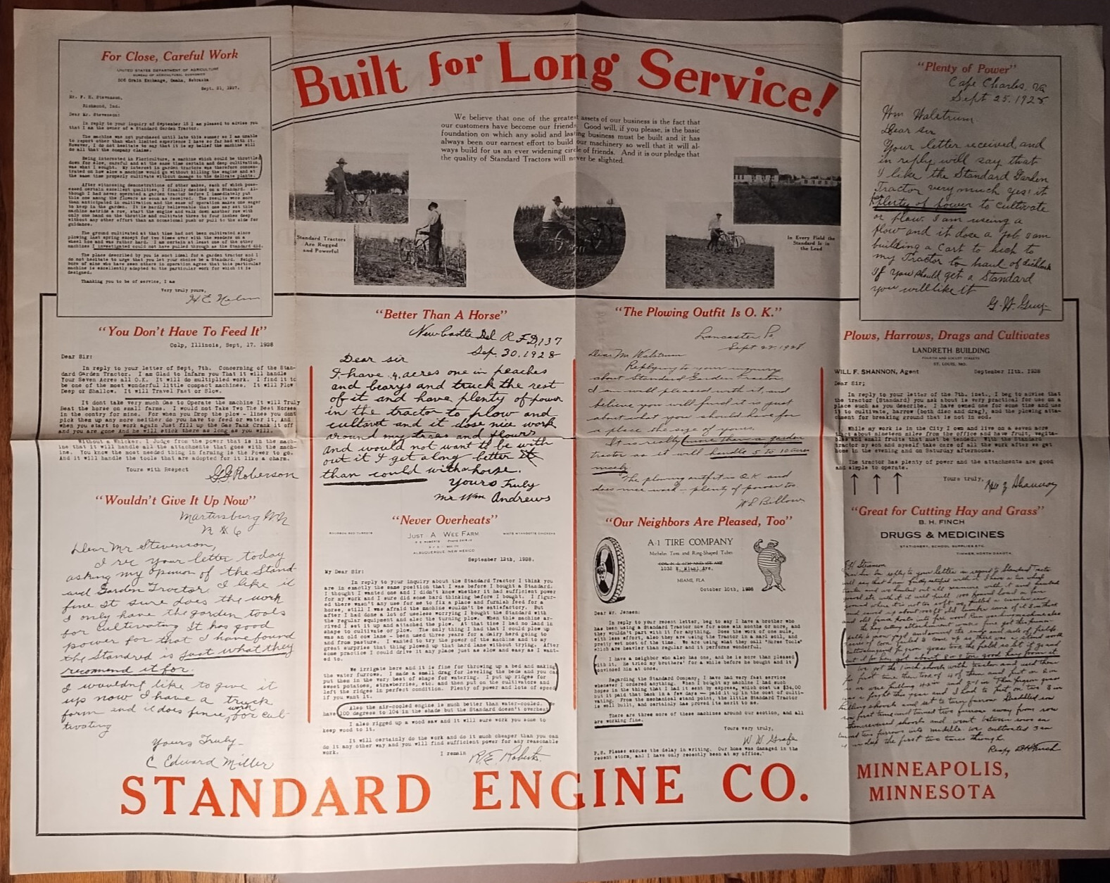 1930 Standard Garden Tractor Standard Engine Co Minneapolis MN Brochure B1-50