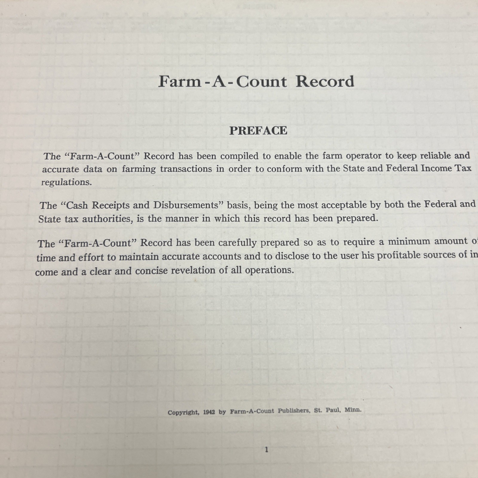 Vintage 1942 Farm Record Book Saint Paul, Minnesota