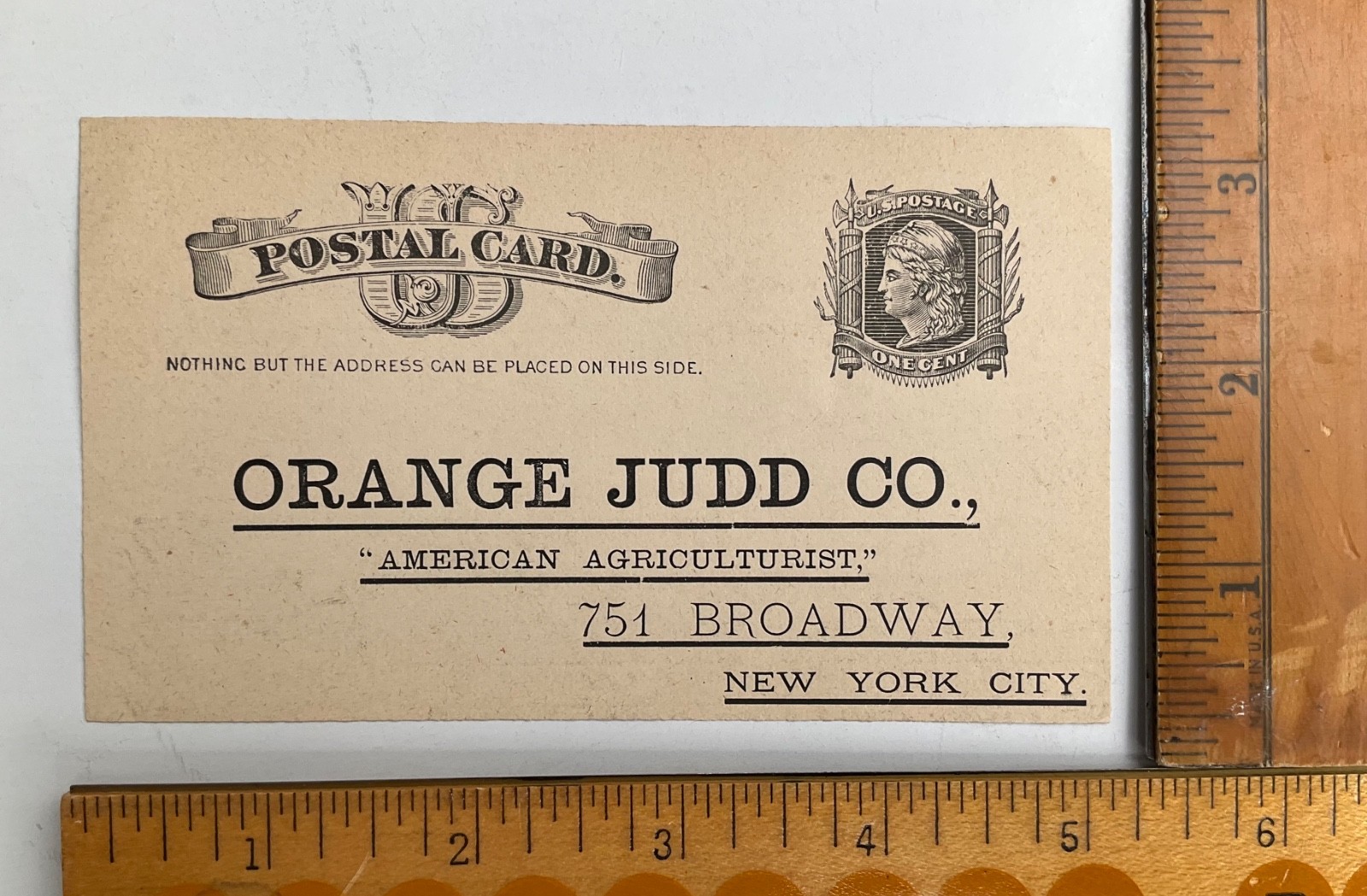 1883 American Agriculturist Orange Judd Advertising Mailer Return Card Cover WOW