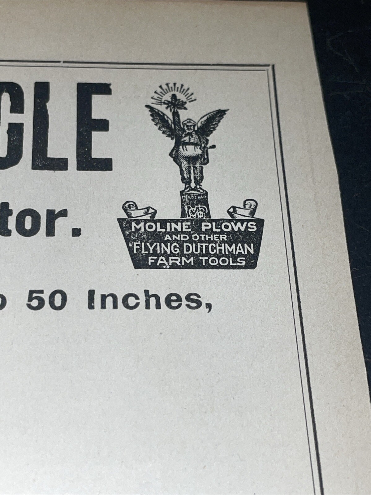 ORIGINAL 1907 Kansas Moline Plow DUTCH UNCLE Farm Implement Advertising