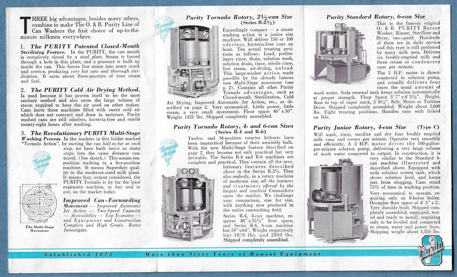 c1937 MILK CAN WASHERS ~ OAKES & BURGER of YOUNGSTOWN, OHIO