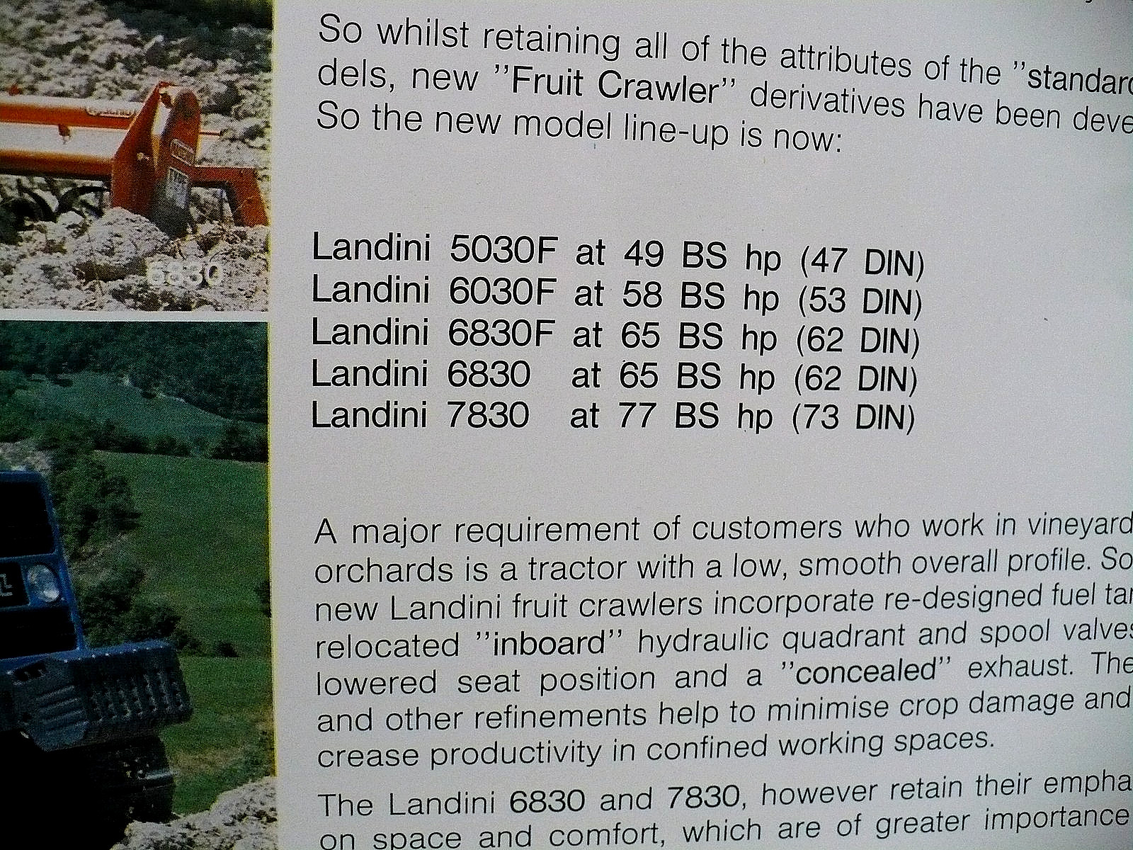 1989 LANDINI CRAWLERS TRACTOR BROCHURE 5 MODELS