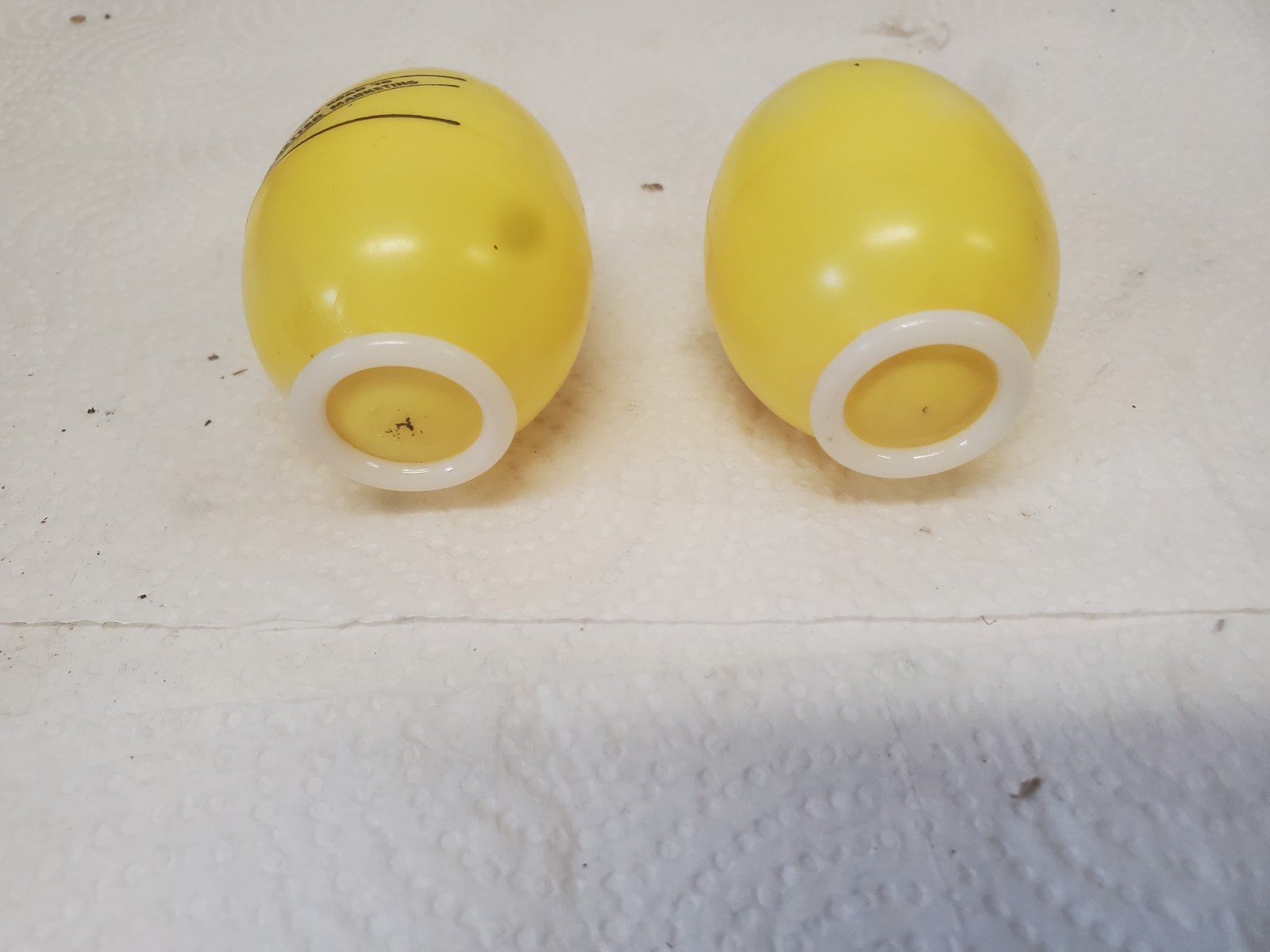 Yellow Plastic Egg Shaped Salt & Pepper Shakers Lake Land Egg Cooperative