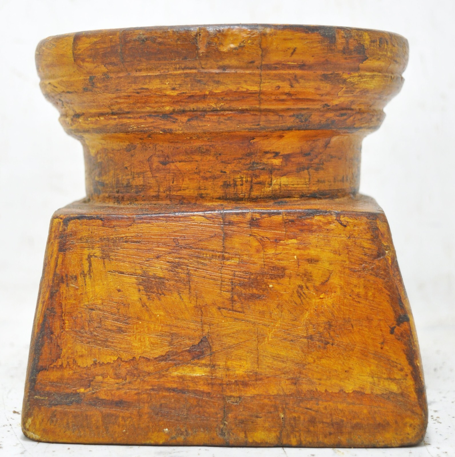 Antique Wooden Agricultural Seed Holder Bijni Original Old Hand Carved
