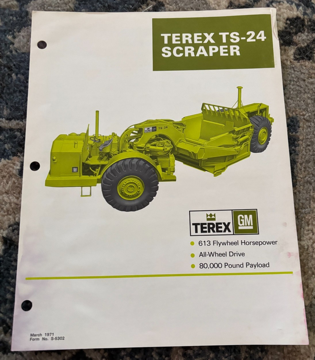 Terex TS-24 Scraper Pan Brochure DCPA25 1971