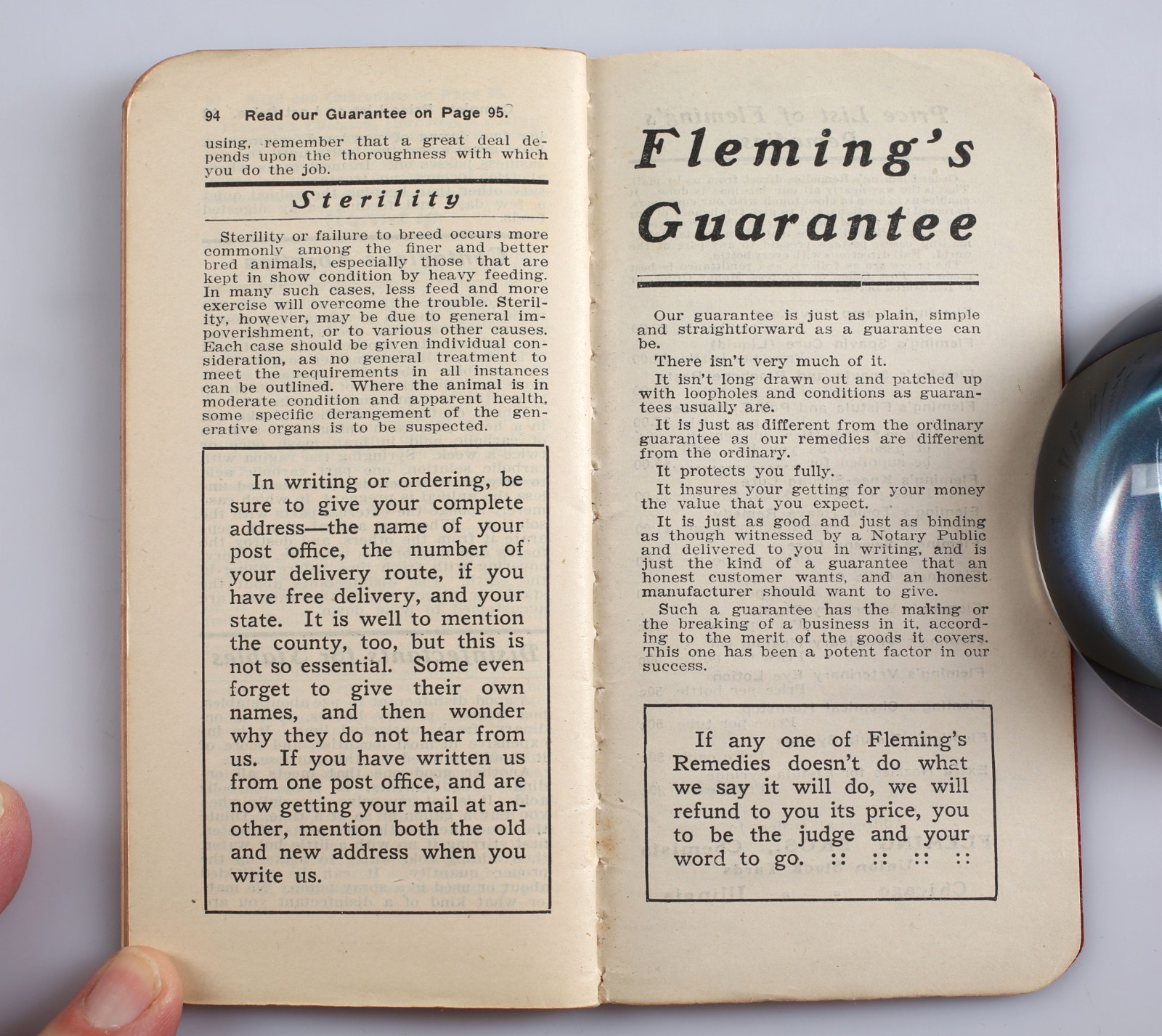 Vtg. Fleming&rsquo;s Vest Pocket Veterinary Adviser Booklet Union Stock Yards Chicago