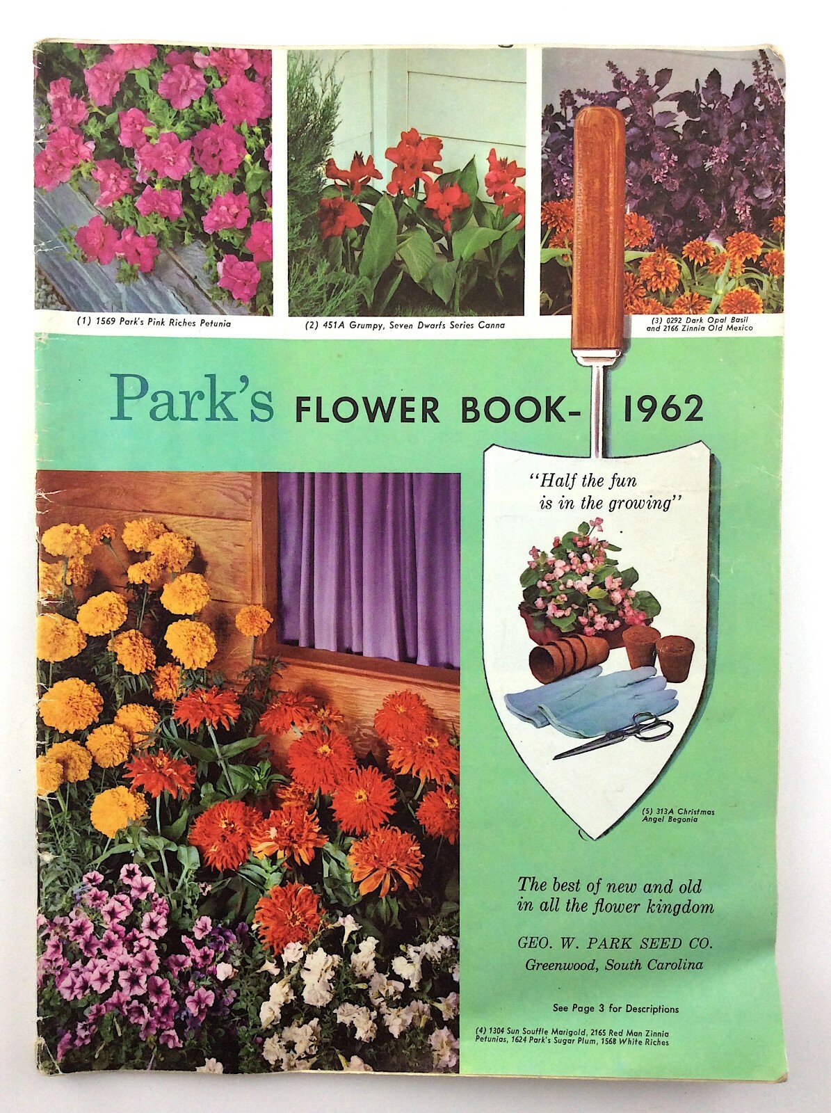 Parks Flower Book 1962 Greenwood South Carolina Garden Seed Catalog Q297
