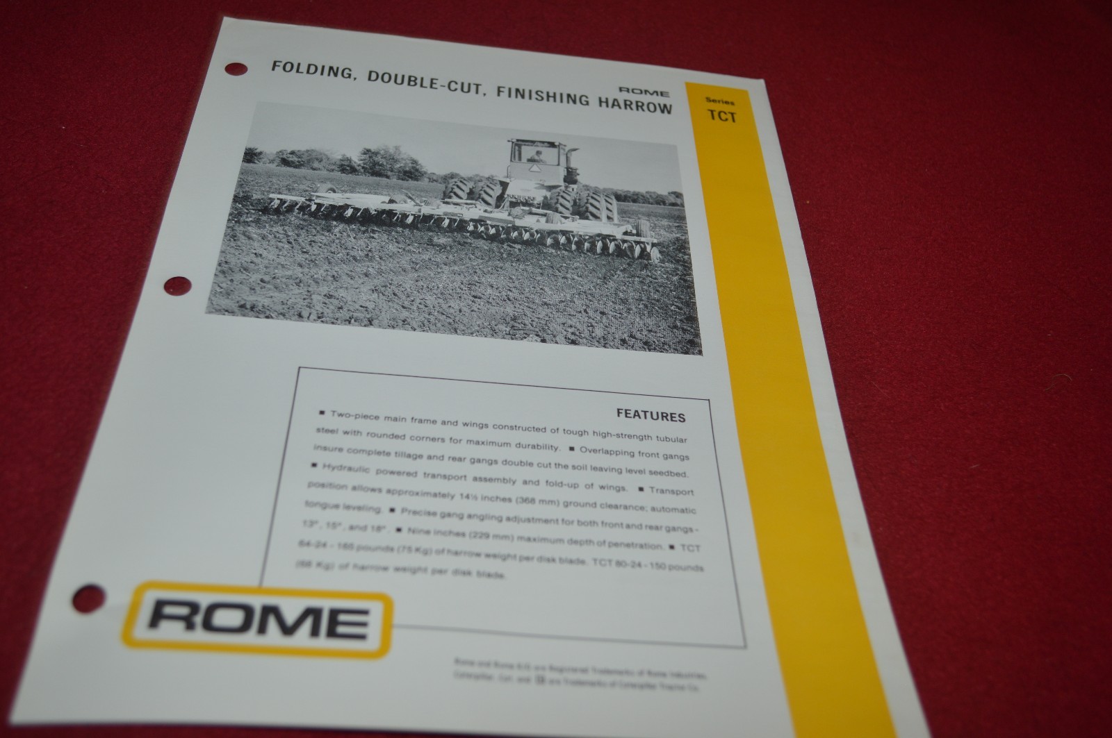 Rome TCT Disc Harrow Dealer&rsquo;s Brochure DCPA6 ver2