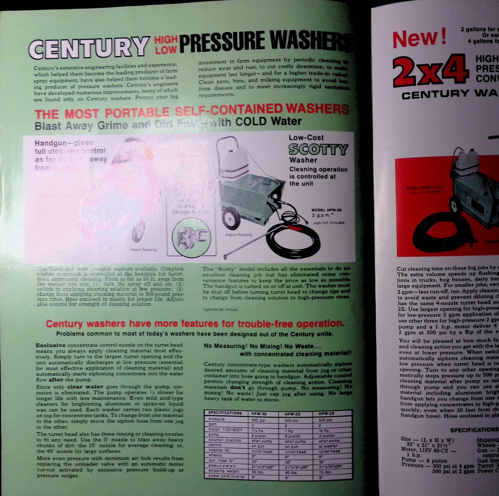 Vintage Farm Machinery Sales Brochure Century Washers Farm Sales Brochure