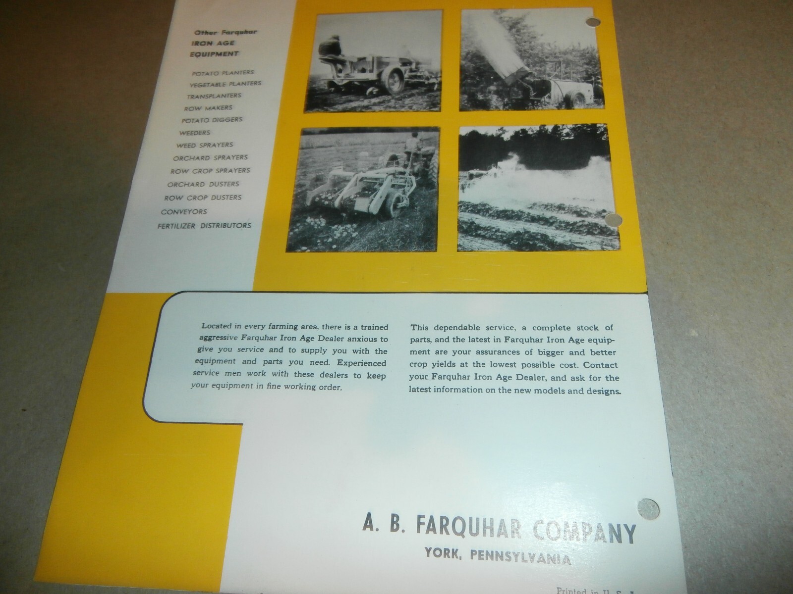 Vintage Farquhar York PA Manure Spreaders & Dusters Farm Brochures Manual