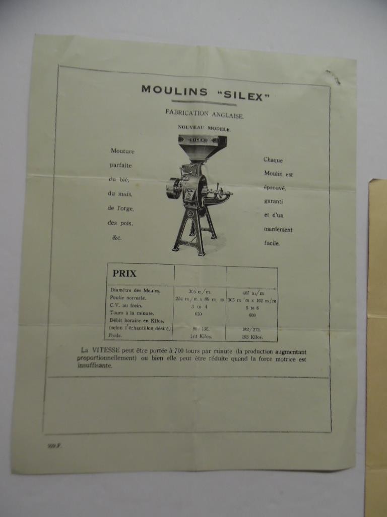 1920s SILEX Grinding Mills Catalog Sheet Lot Richmond & Chandler British Vintage