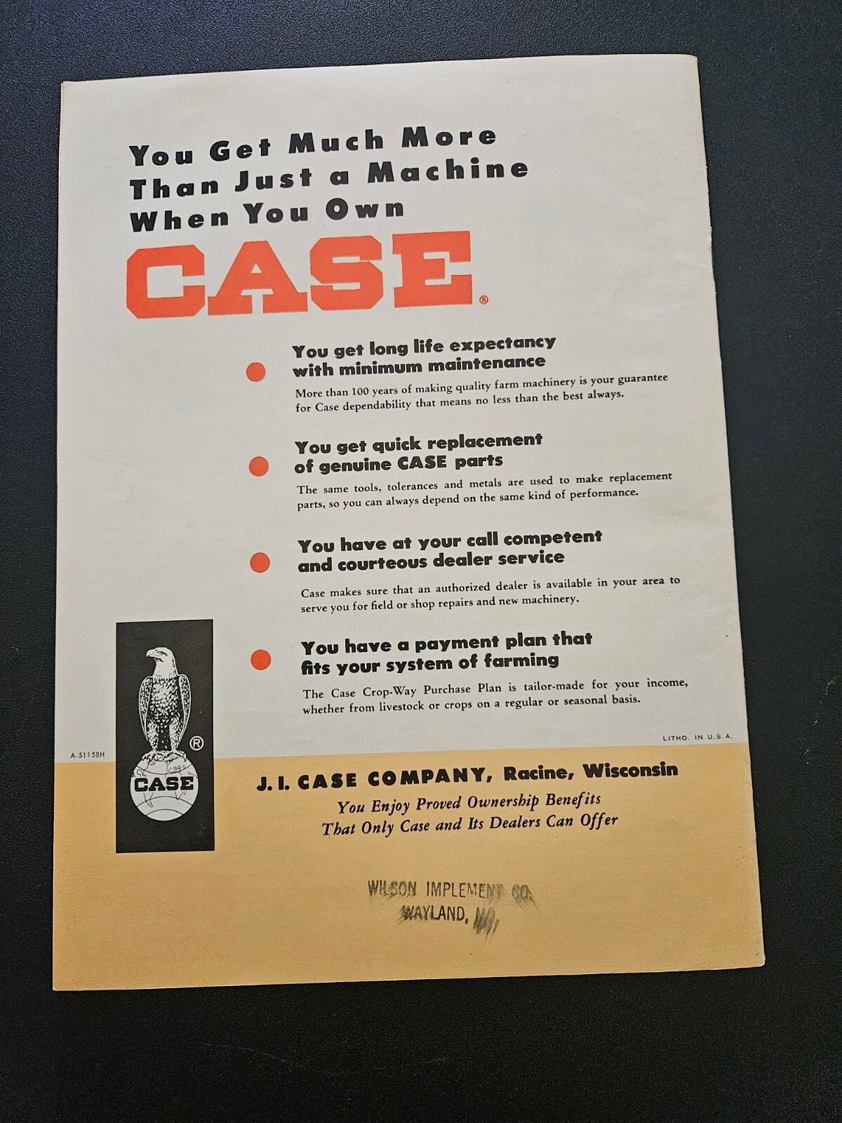 Case 400 1958 Tractor Brochure Case-O-Matic Drive