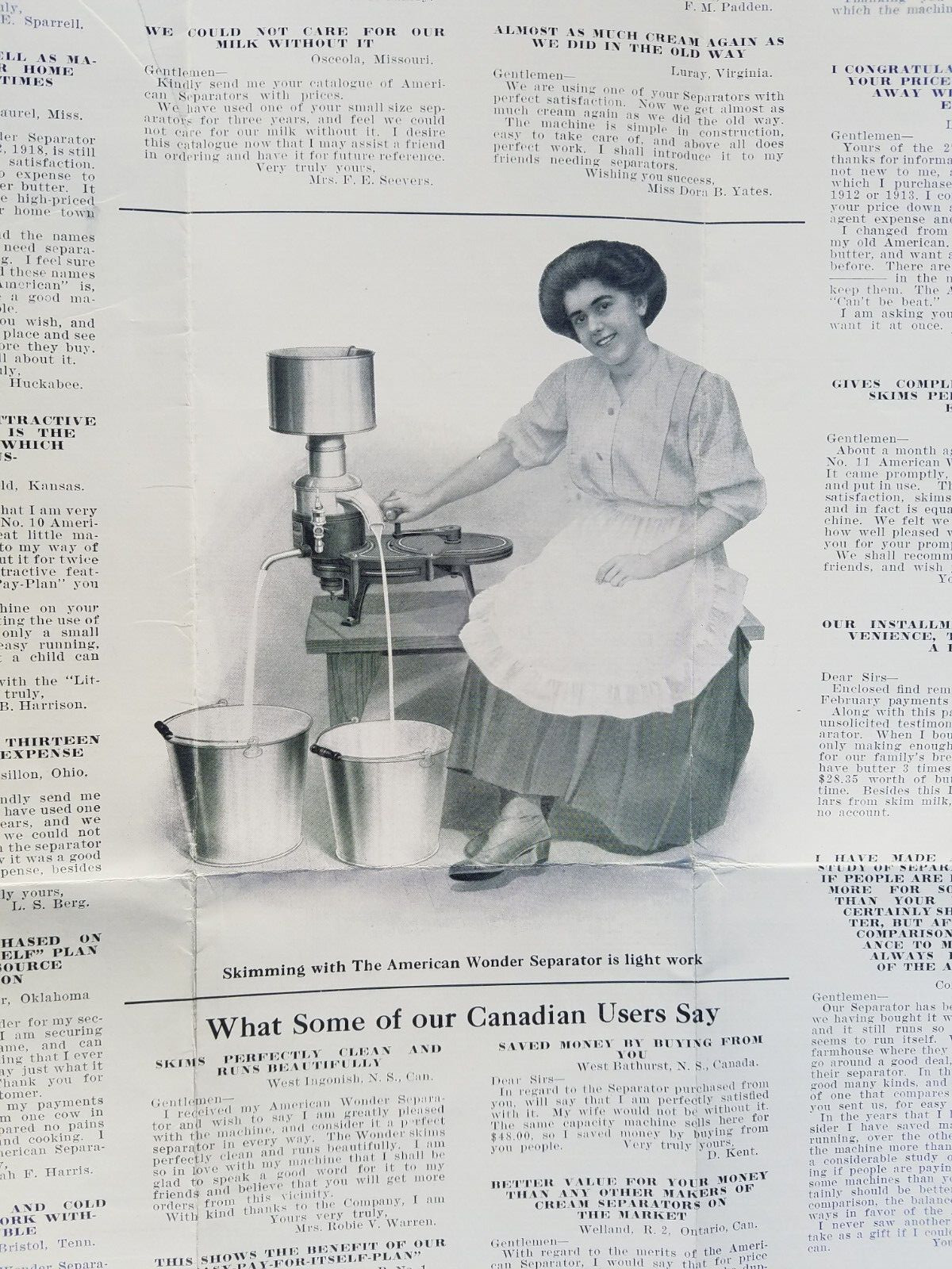 Old Dairy Advertising American Cream Separator Bainbridge NY Agriculture Farm