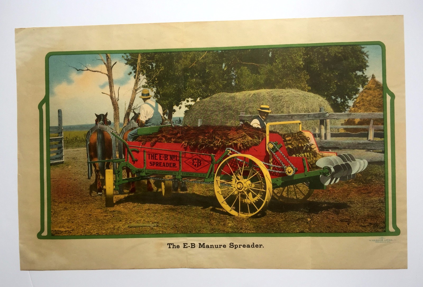 1917 Emerson Brantingham Manure Spreader Farm Equipment Agriculture Print