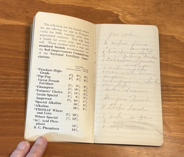 Antique 1920 I.P. Thomas Fertilizer Salesman Brochure & Notepad. Handwritten Ins