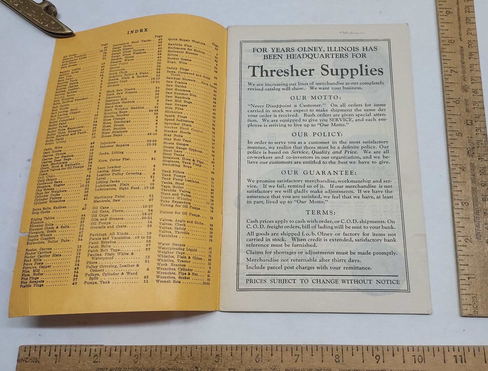 1931 – THRESHER SUPPLIES / MILL SUPPLIES – HUDSON-HILL & CO – listing #5347