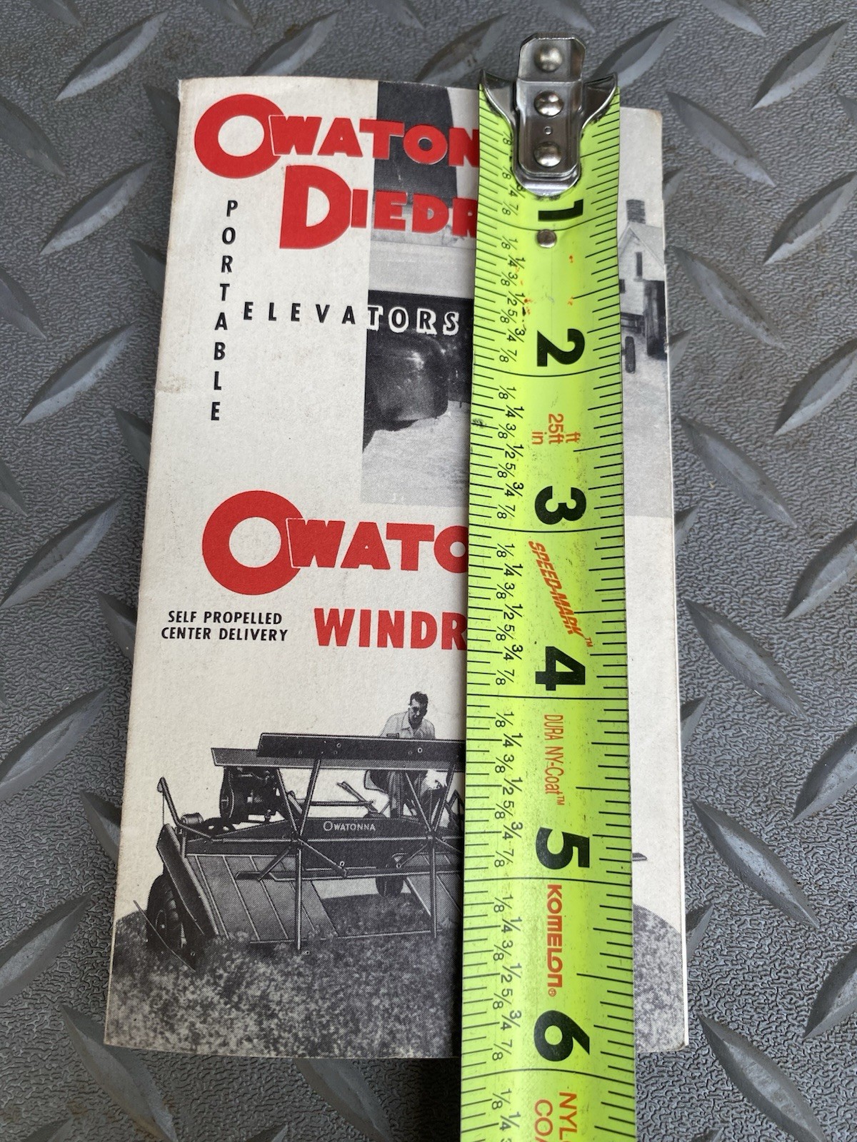 Owatonna Diedrich Windrower Brochure Portable Elevators Pocket Size