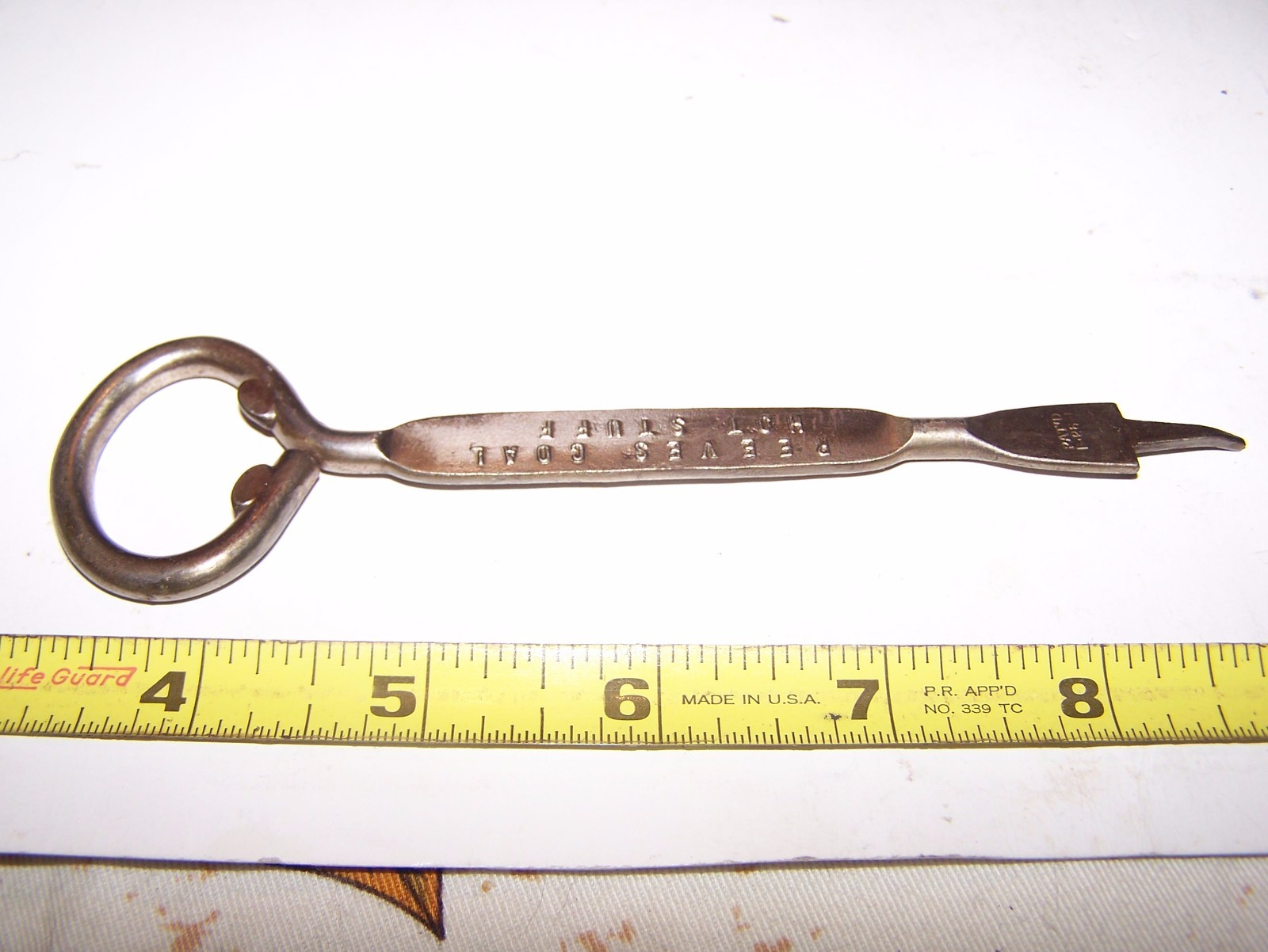Old REEVES COAL Milk Bottle Opener Steam Tractor Hit Miss Gas Engine Oiler NICE!