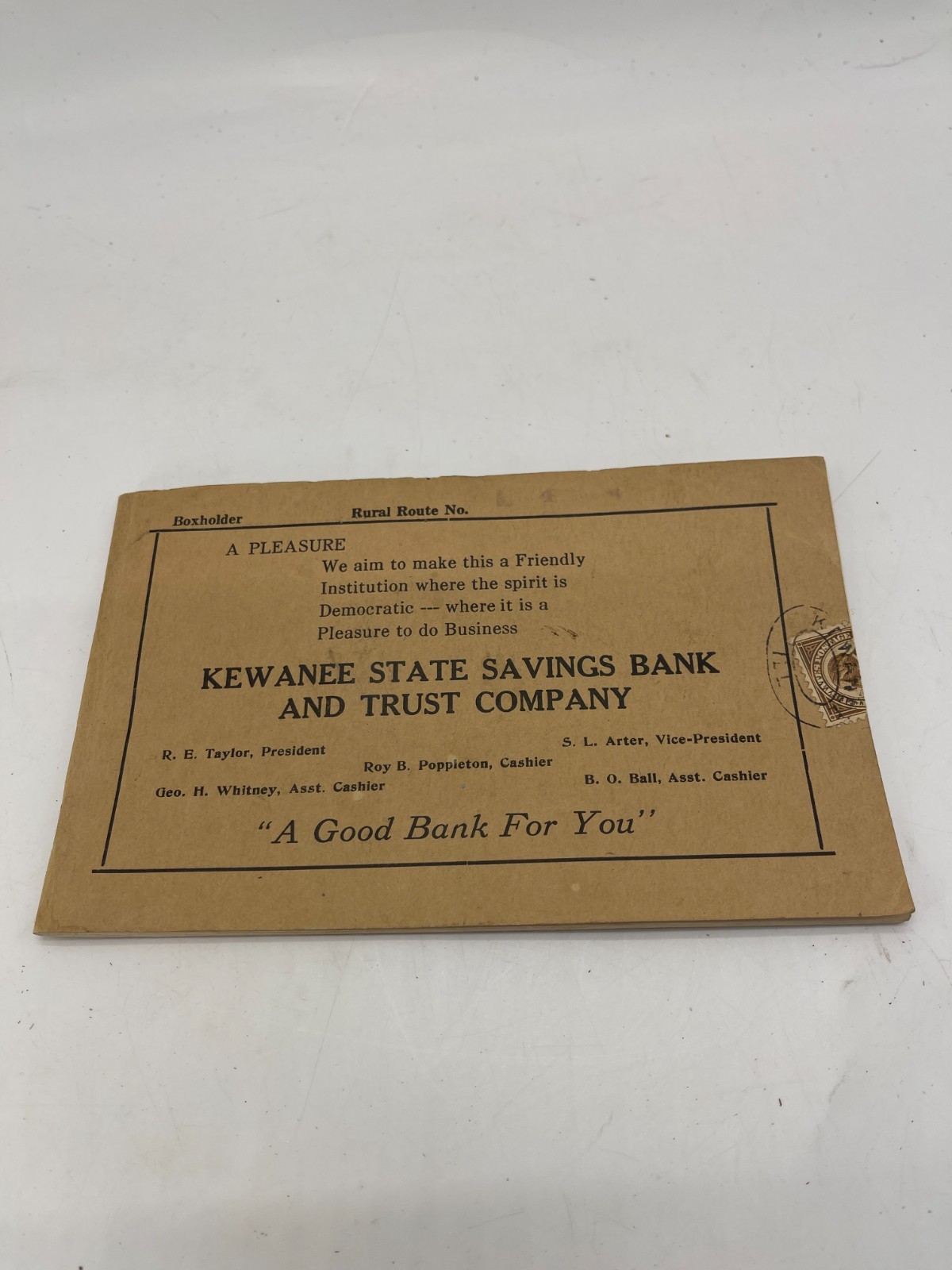 Antique 1927 Farmers Record & Account Book Kewanee State Bank Illinois Dow Print