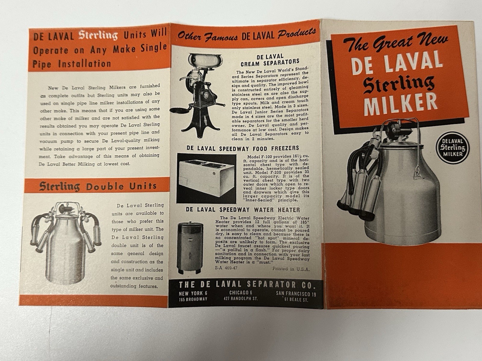 1950&rsquo;s De Laval Dairy Milking Machine pamphlet (22A)
