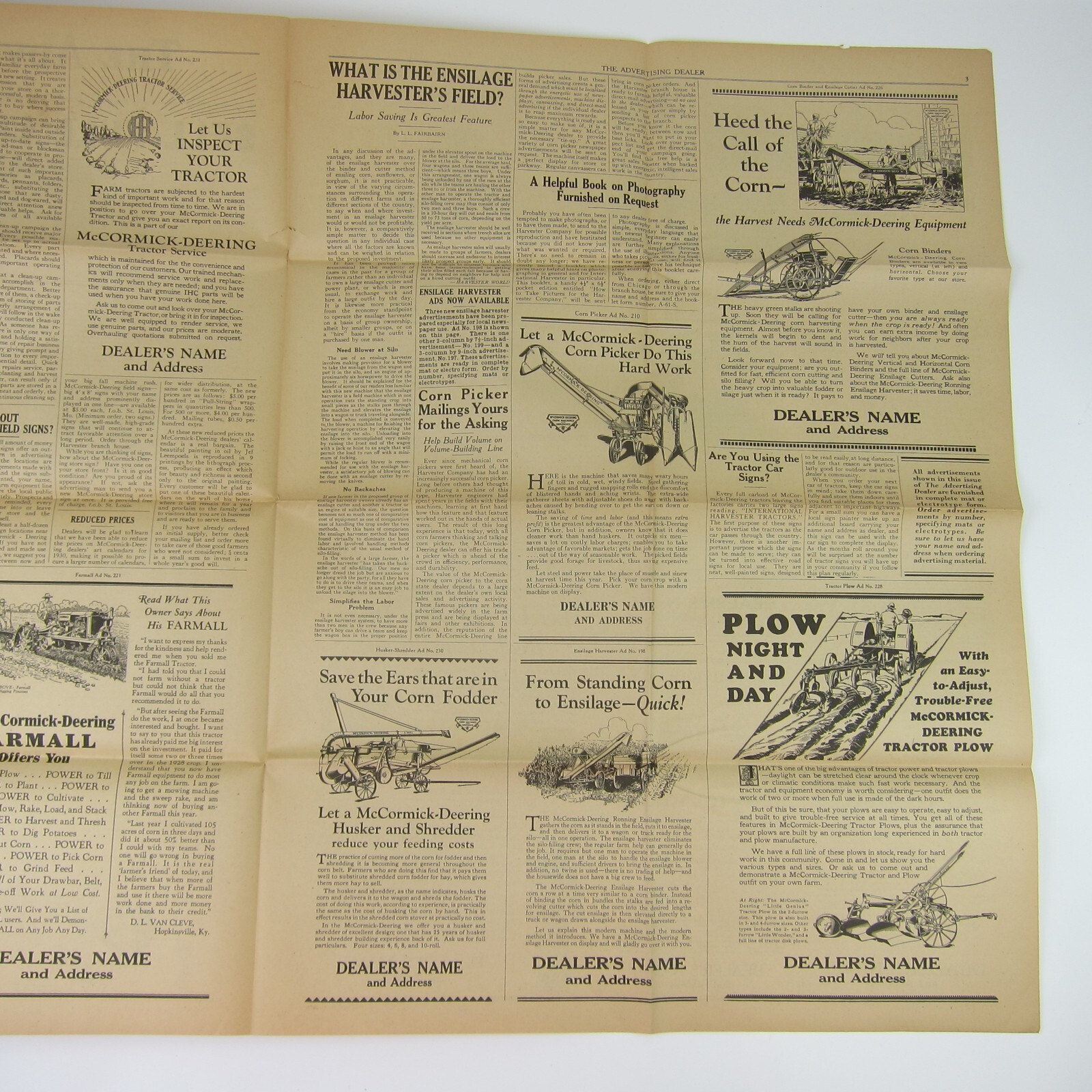 The Advertising Dealer McCormick-Deering Trade News 1929 Chicago IL Antique RARE
