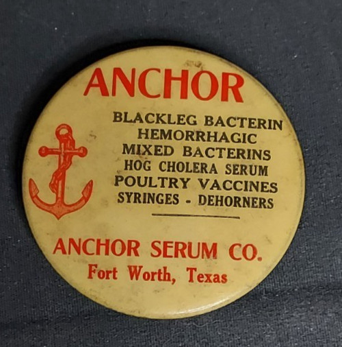 Old Sharpening Stone Anchor Serum Co Fort Worth Veterinary Vaccine Hog Cholera