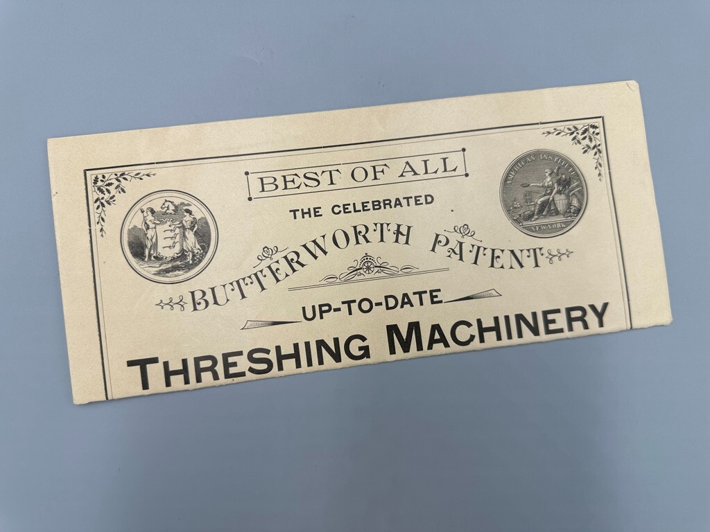 1890s BUTTERWORTH THRESHING MACHINE Farm ENGINE Advertising TRENTON NJ Antique