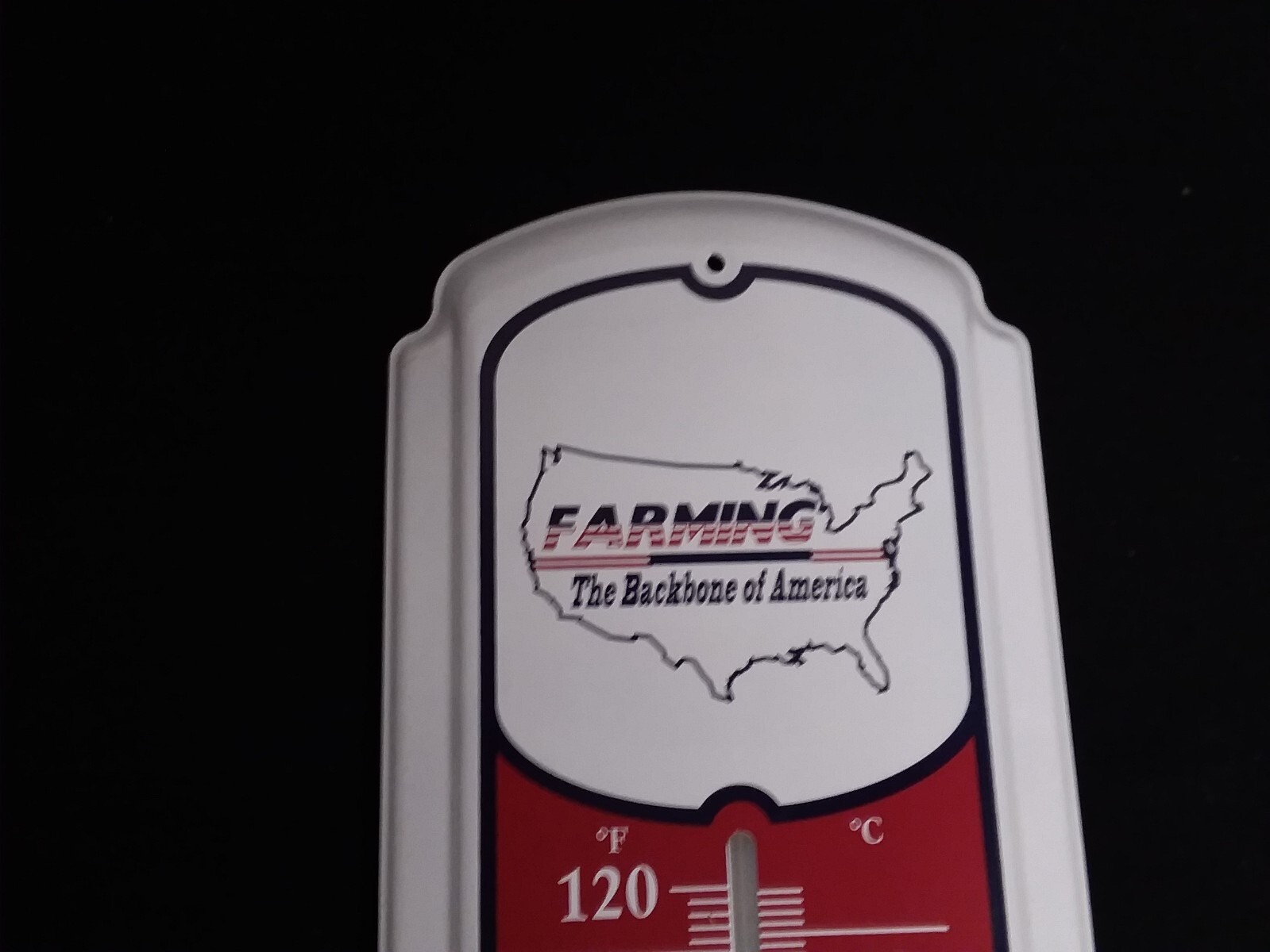 vtg FARMING TRACTOR FARM ADVERTISING THERMOMETER 27&Prime; BARN SIGN,GARAGE,MAN CAVE