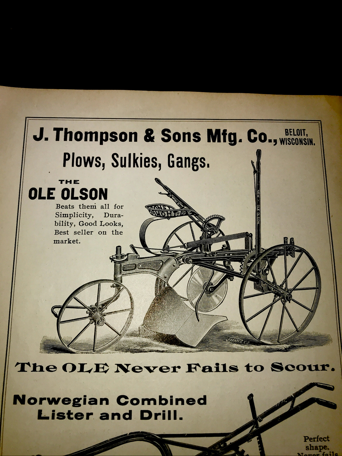 1898 Thompson Plow Farm Advertising – Kansas City – Missouri – Council Bluffs