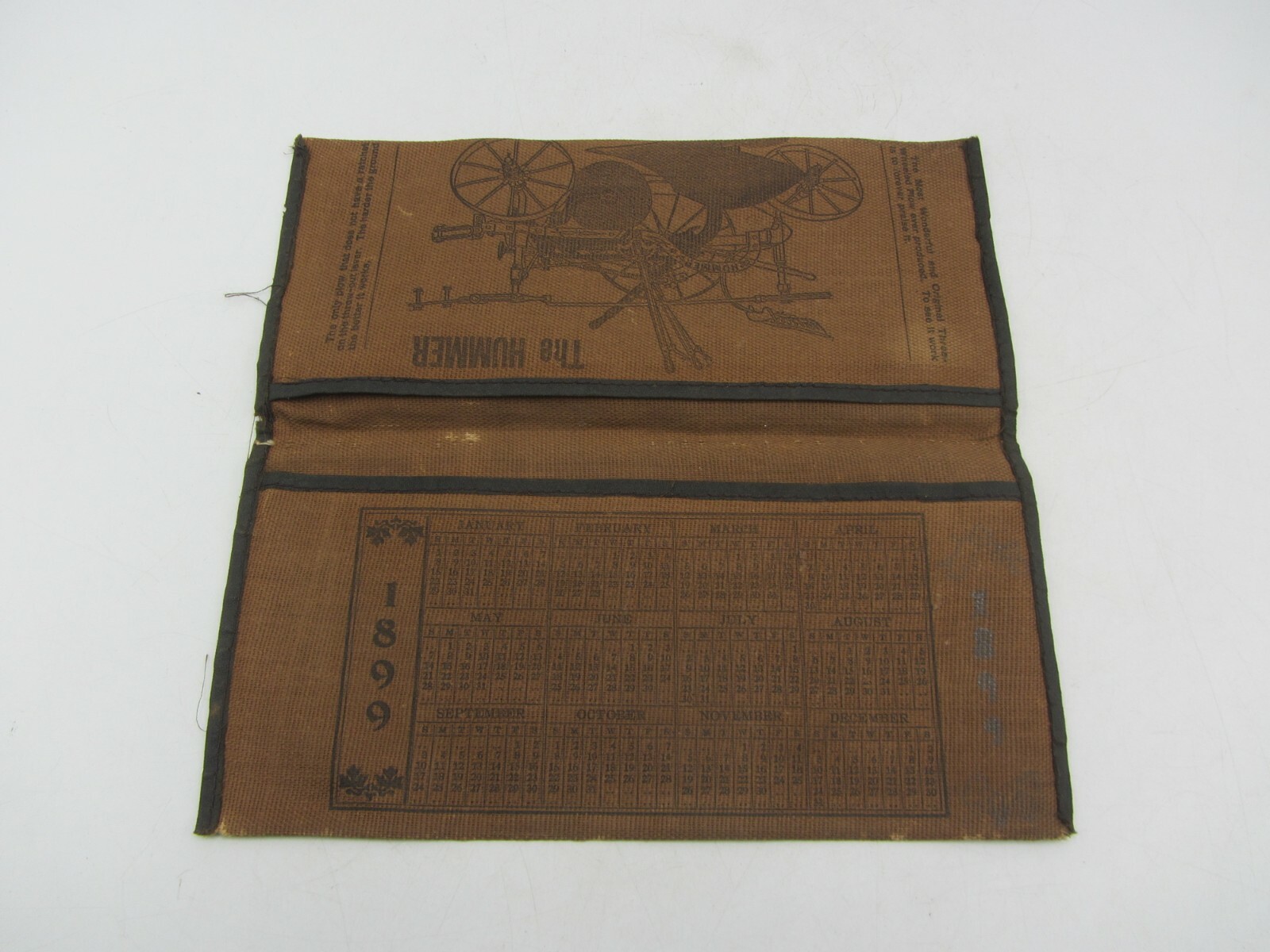 Vintage 1899 The Hummer Plow Folder Calendar Sattley Manufacturing Illinois
