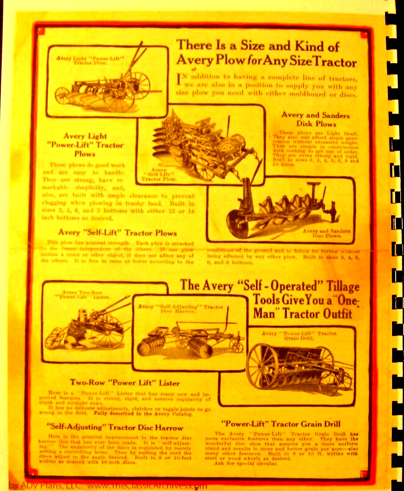 Avery Tractors Sales and Information Manual Tractors-Cultivators-Threshers-Truck