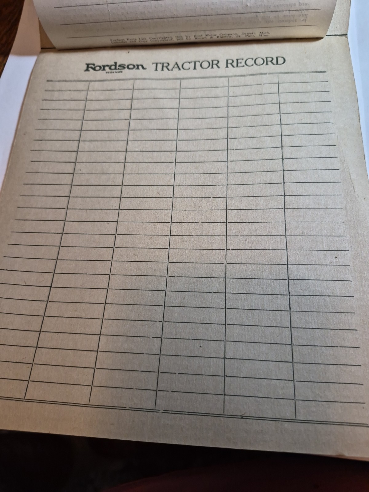 RALPH FULTON FORDSON TRACTOR CALENDAR AND PARTS LIST VINTAGE 100 Years Old! 1926