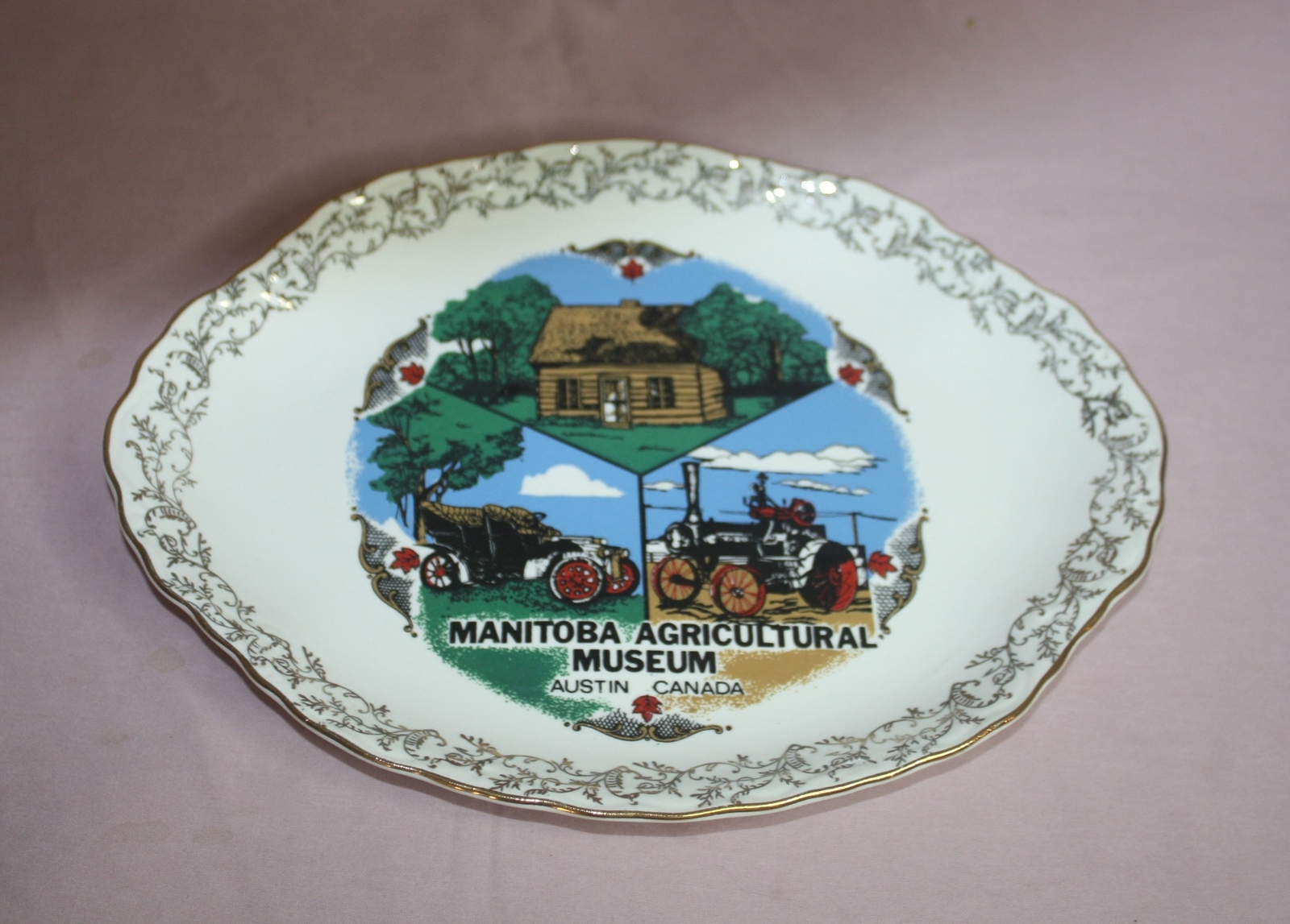 VTG. MANITOBA AGRICULTURAL MUSEUM AUSTIN SOUVENIR SERVING PLATTER 9 3/4&Prime;x 7 3/8&Prime;
