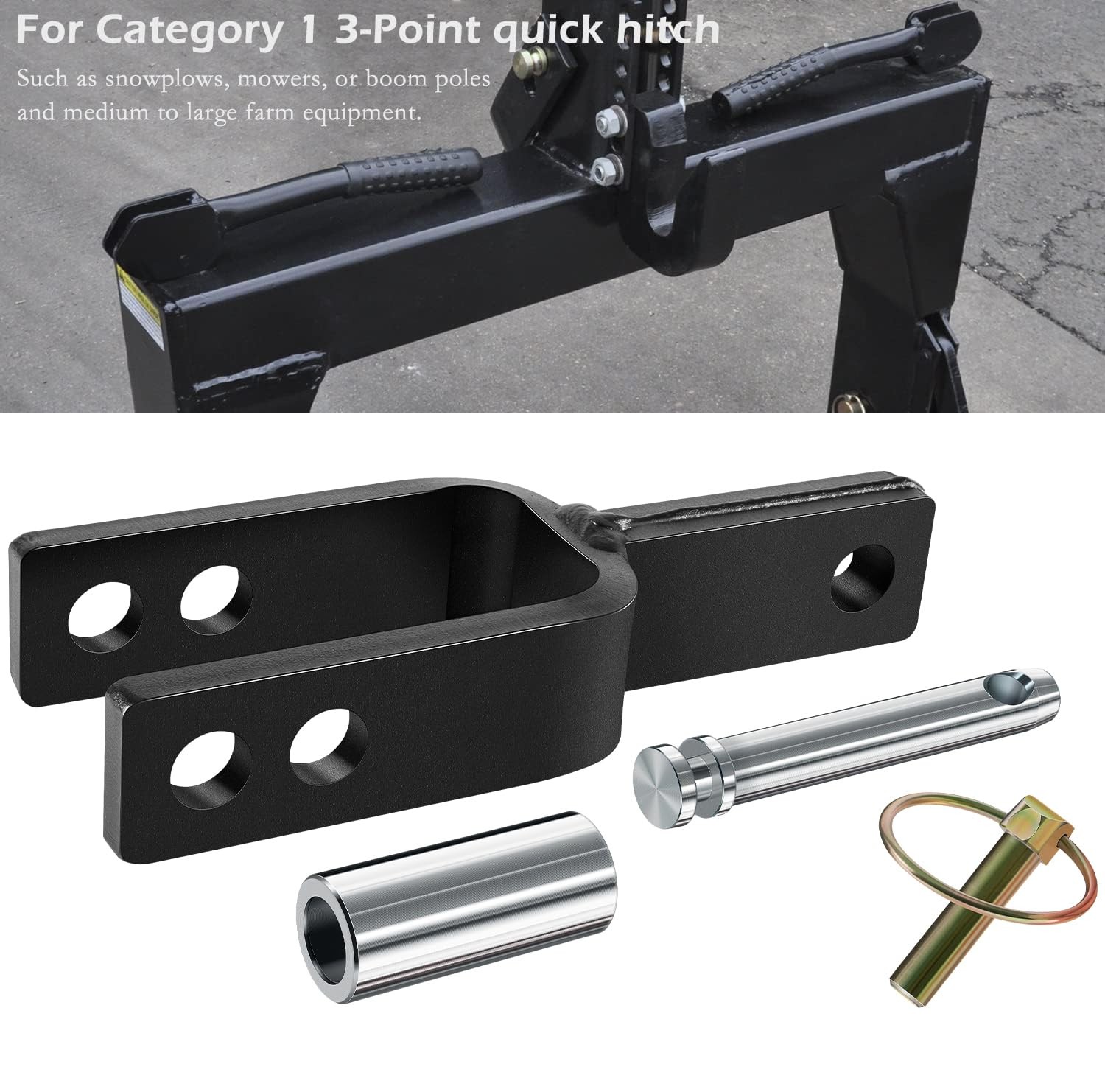 Versatile Quick Hitch Adapter with Adapter Sleeve Used to Adjust Top Link Bra…