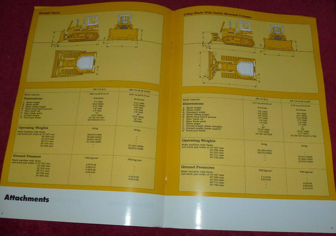 Liebherr PR 712B Crawler Tractor Technical Description Booklet 2001